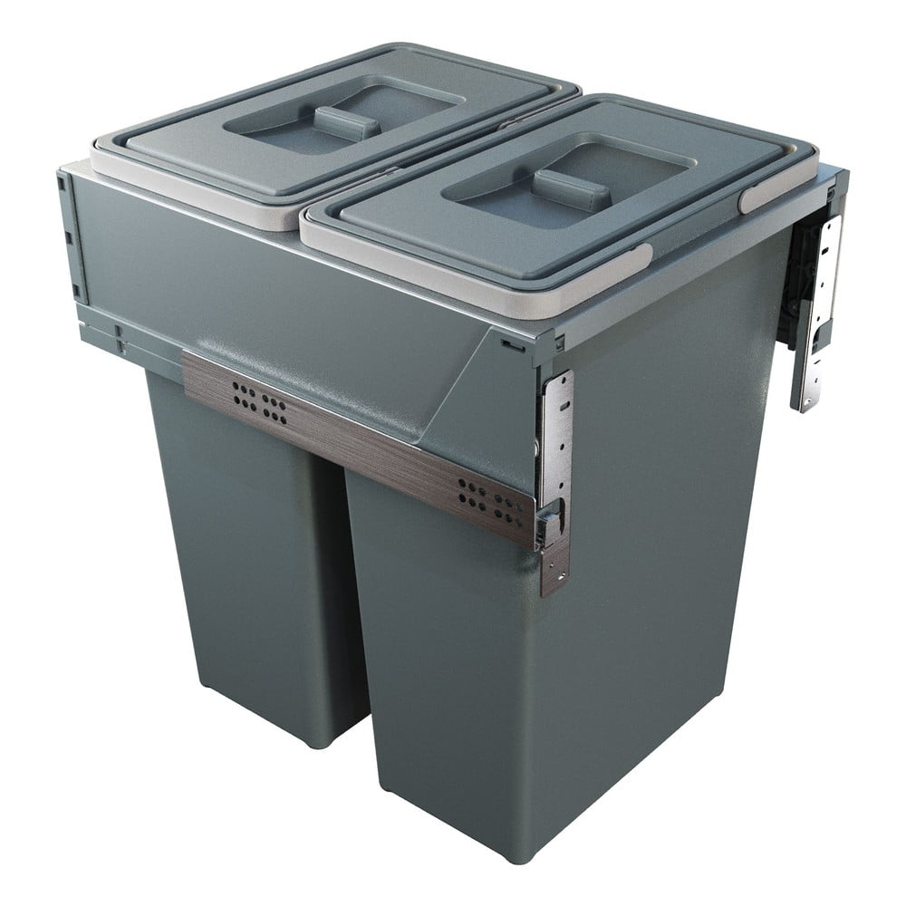Bidone in plastica da incasso grigio per rifiuti differenziati 70 l Block 2.0 - Elletipi | Cestini per la spazzatura
