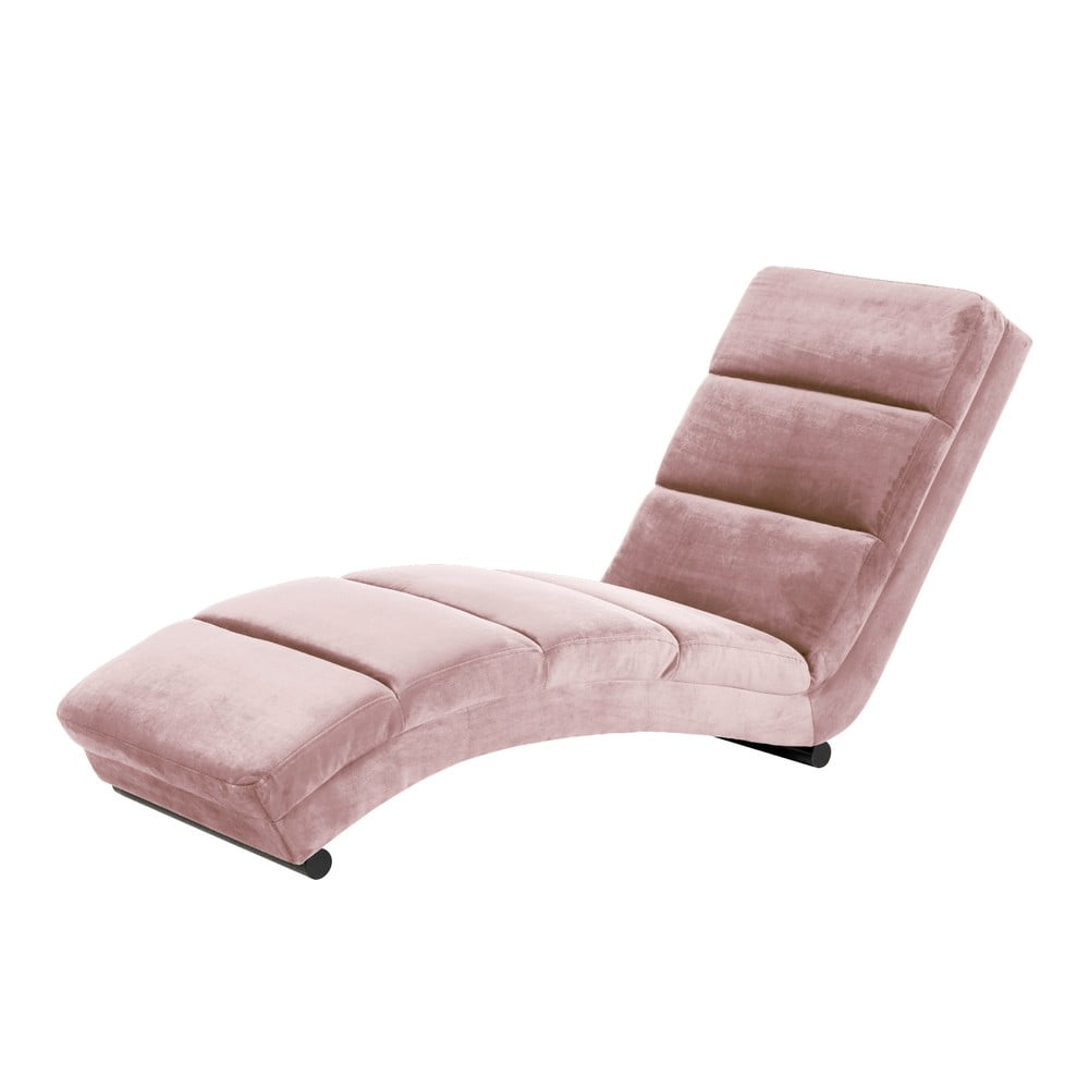 Lettino in velluto rosa Slinky - Actona | Chaise-longue e pouf