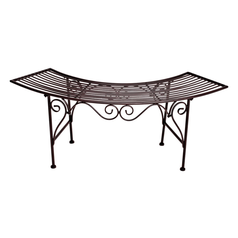 Panchina da giardino in metallo nero e marrone Fuego - Garden Pleasure | Panche da giardino