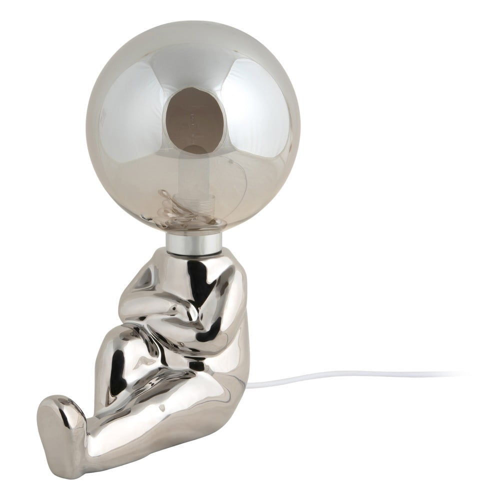 Lampada da tavolo dimmerabile a LED in argento con paralume in vetro (altezza 22,5 cm) Joey - Leitmotiv | Abat-jour e lampade da tavolo