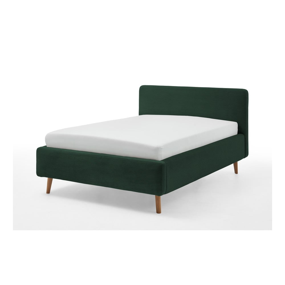 Letto singolo imbottito in verde scuro rete non inclusa 120x200 cm Mattis – Meise Möbel | Letti singoli