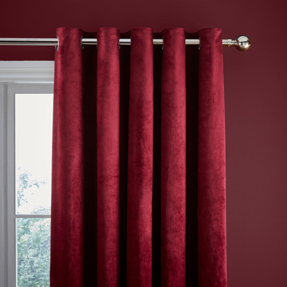 Tende in tessuto dimout rosse in set da 2 168x229 cm Kingsley - Catherine Lansfield | Tende