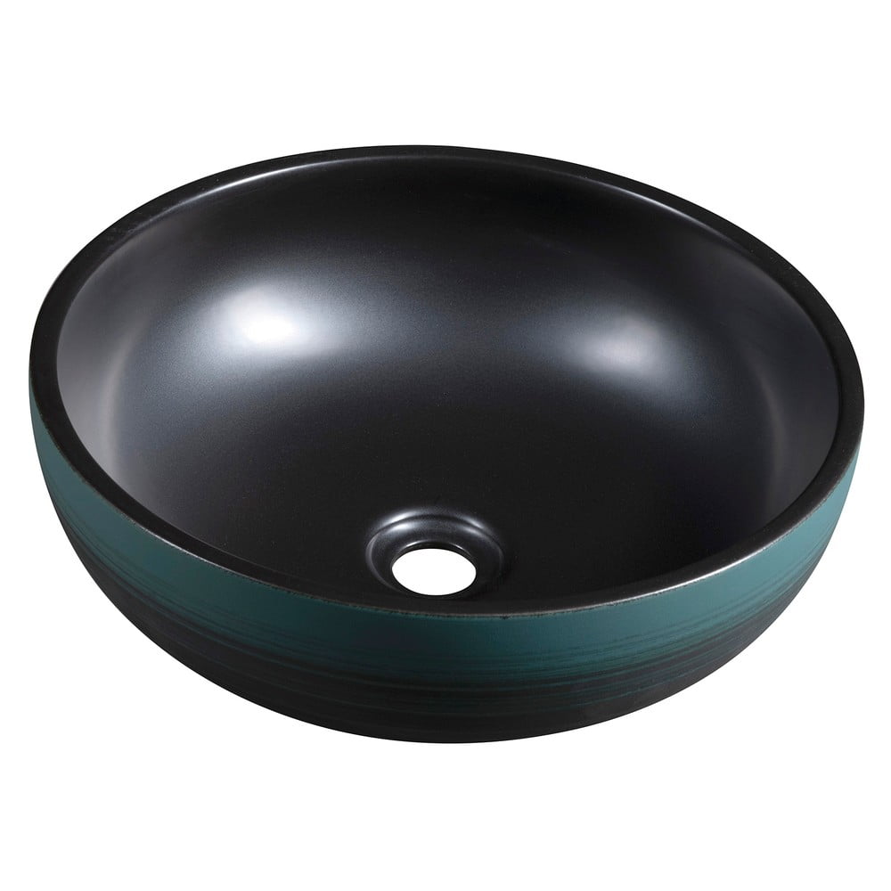 Lavabo rotondo nero/turchese in ceramica ø 41 cm Priori – Sapho | Lavabi