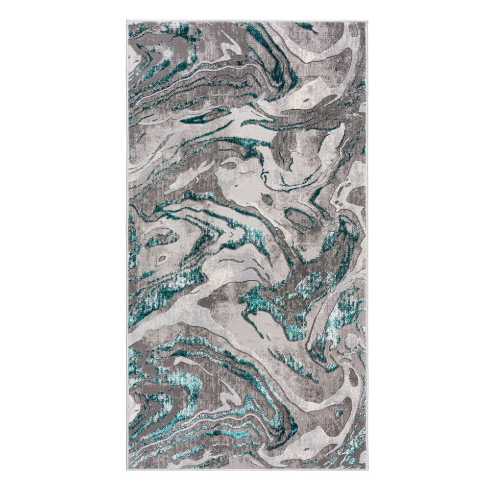 Tappeto grigio/turchese 80x150 cm Marbled - Flair Rugs | Tappeti