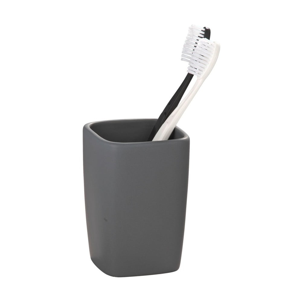 Tazza in ceramica grigia per spazzolini da denti Faro - Wenko | Portaspazzolini