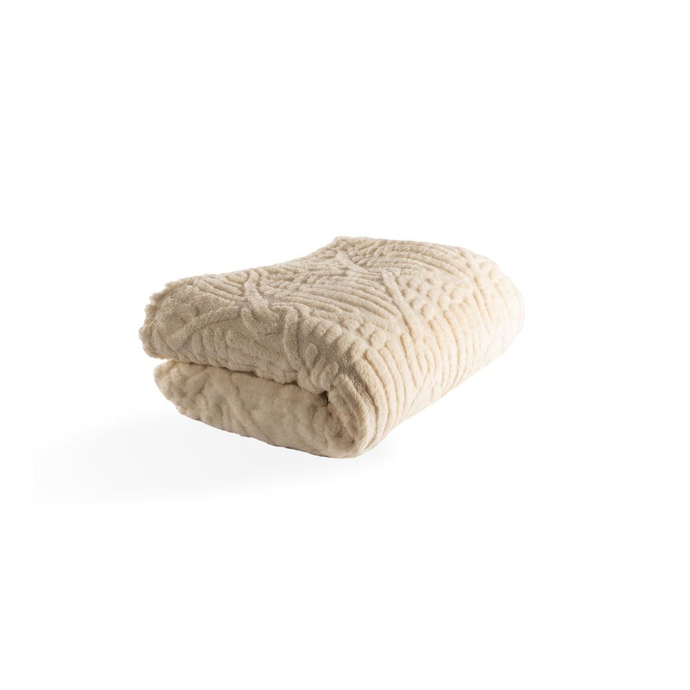 Coperta bianca/beige in micropile 150x200 cm Rena – Tiseco Home Studio | Coperte