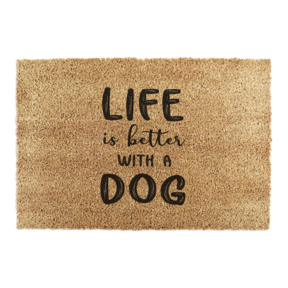 Zerbino in fibre di cocco 40x60 cm Life Is Better With a Dog – Artsy Doormats | Zerbini