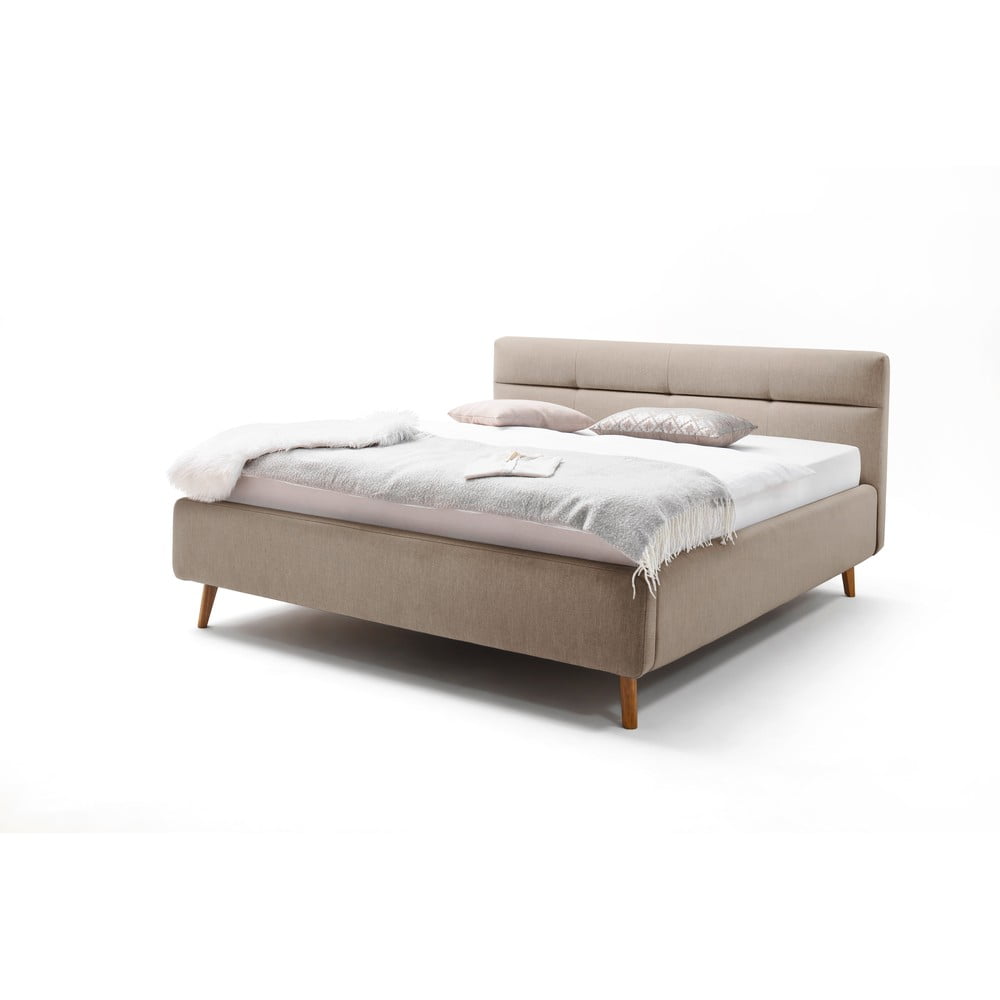 Letto matrimoniale imbottito beige rete non inclusa 160x200 cm Lotte – Meise Möbel | Letti matrimoniali