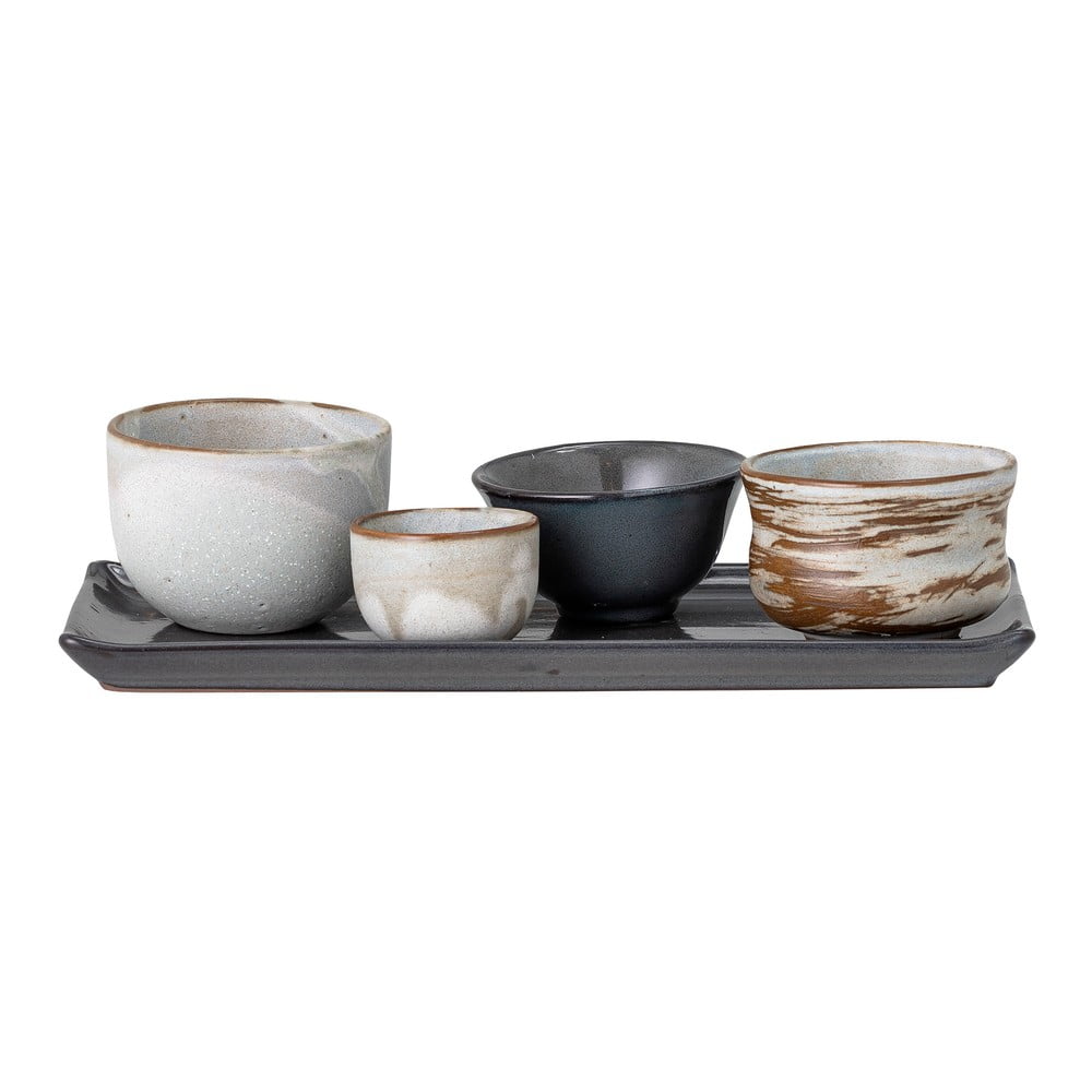 Set di 4 ciotole in gres e vassoio per sushi Masami - Bloomingville | Ciotoline