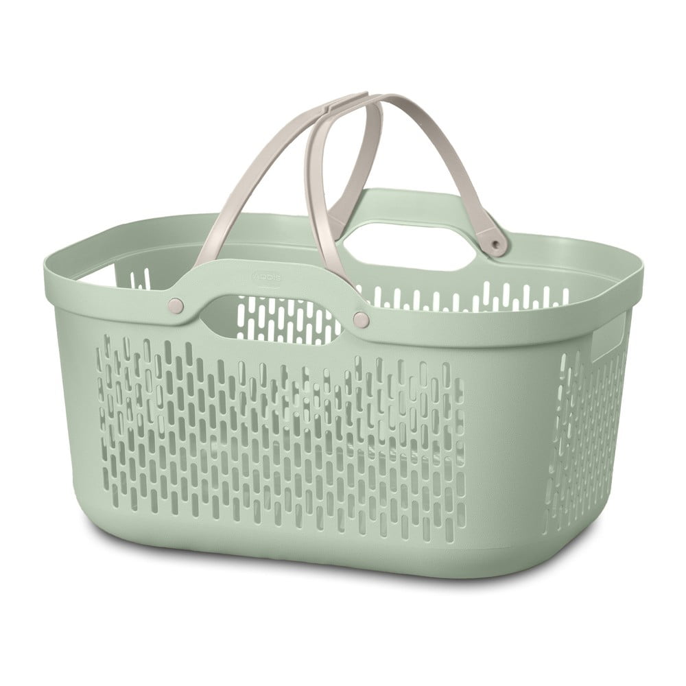 Cesta per il bucato verde chiaro in plastica 45 l – Addis | Ceste per il bucato
