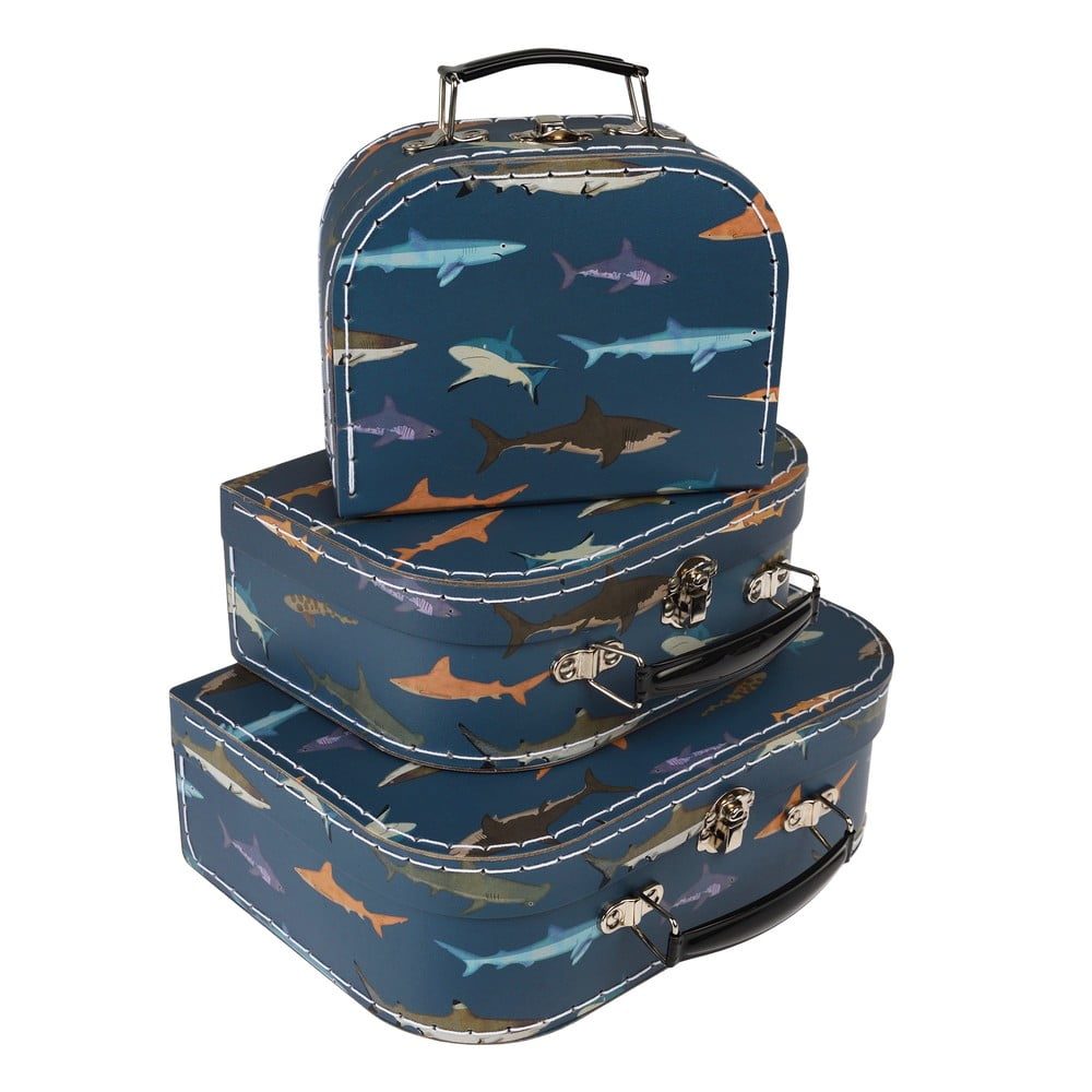 Valigie per bambini in set di 3 pezzi Sharks - Rex London | Organizer per giocattoli
