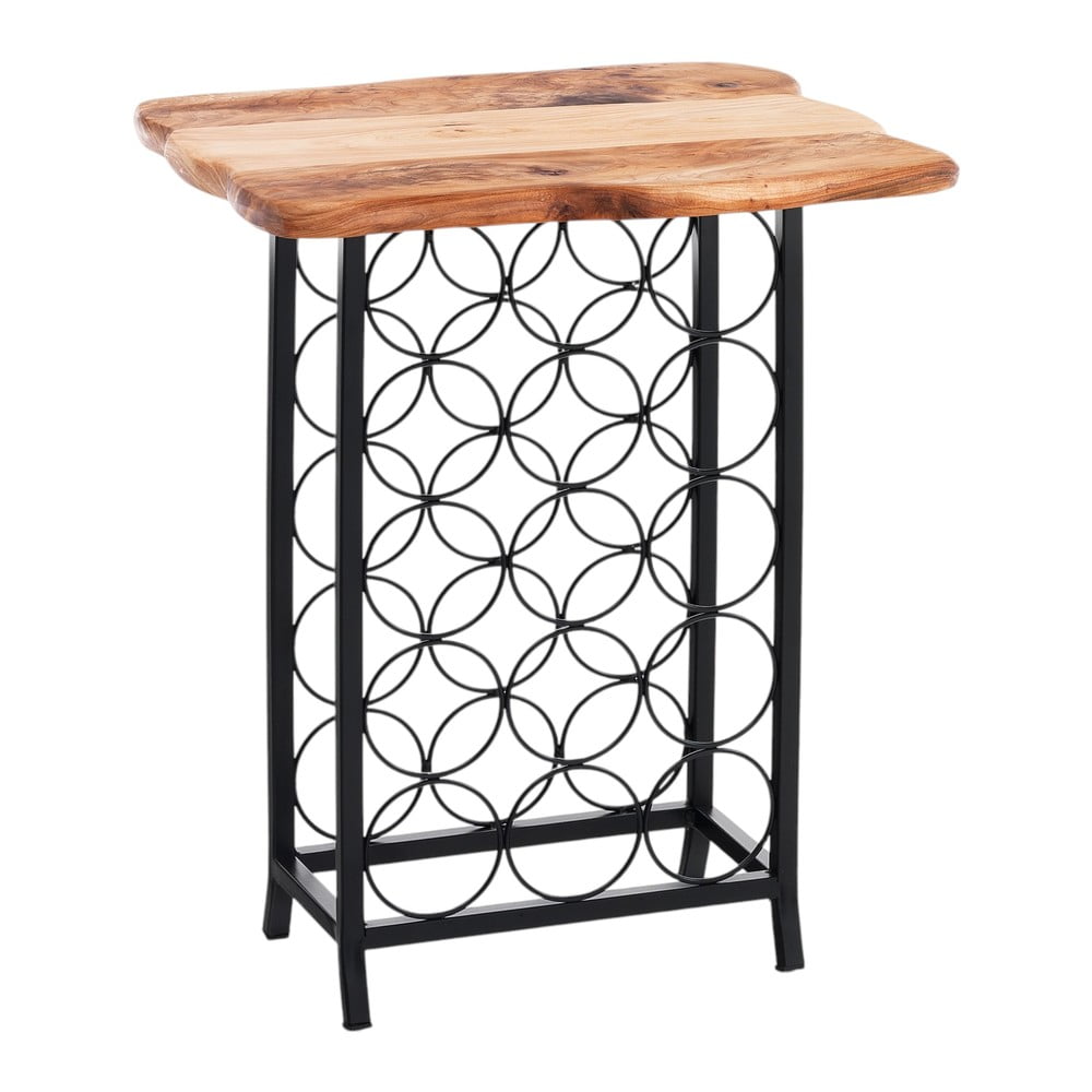 Portabottiglie nero/di colore naturale in metallo per 15 bottiglie 46x56x35,5 cm Ras – Tomasucci | Scaffali per vino
