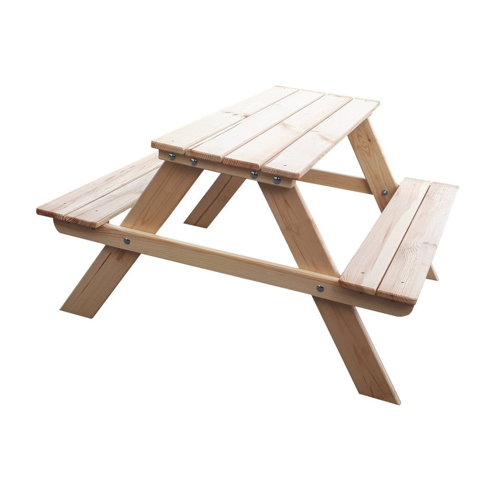 Set da pranzo per bambini da giardino in legno di pino Piknik - Rojaplast | Mobili da giardino per bambini