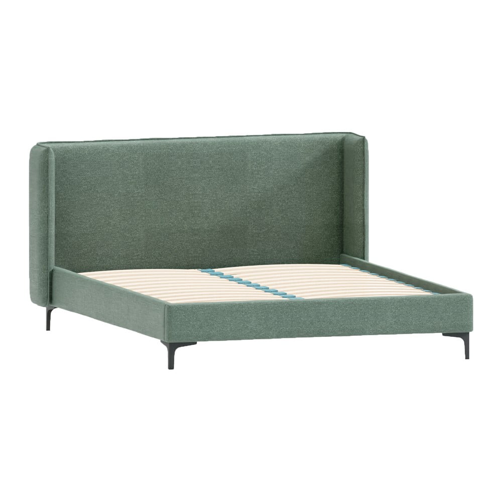 Letto matrimoniale imbottito verde con griglia 200x200 cm Basti - Ropez | Letti matrimoniali