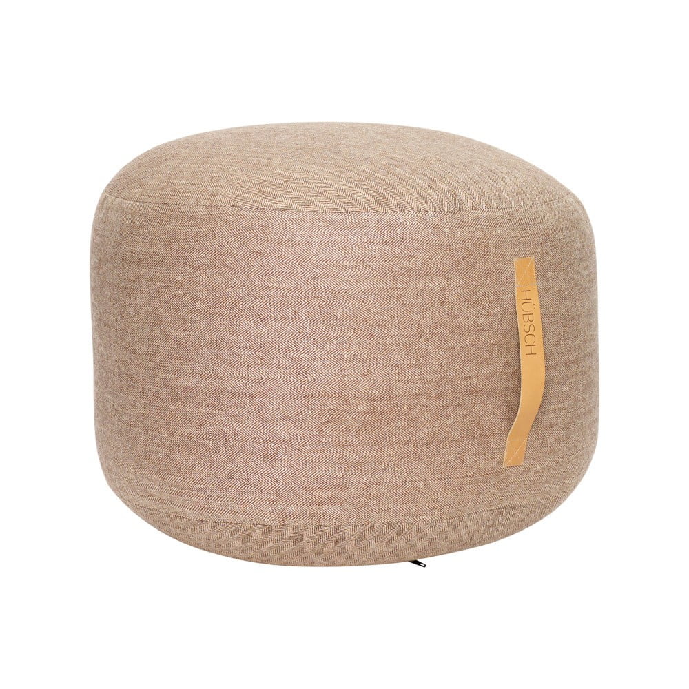 Pouf Zerio marrone chiaro, ø 50 cm Mochi - Hübsch | Sgabelli e pouf