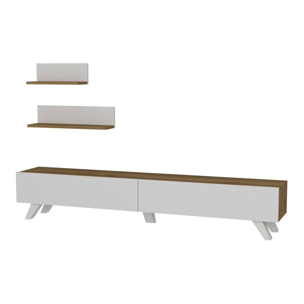 Televisore bianco/naturale in noce 60x14,5 cm Amerika - Kalune Design | Mobili TV