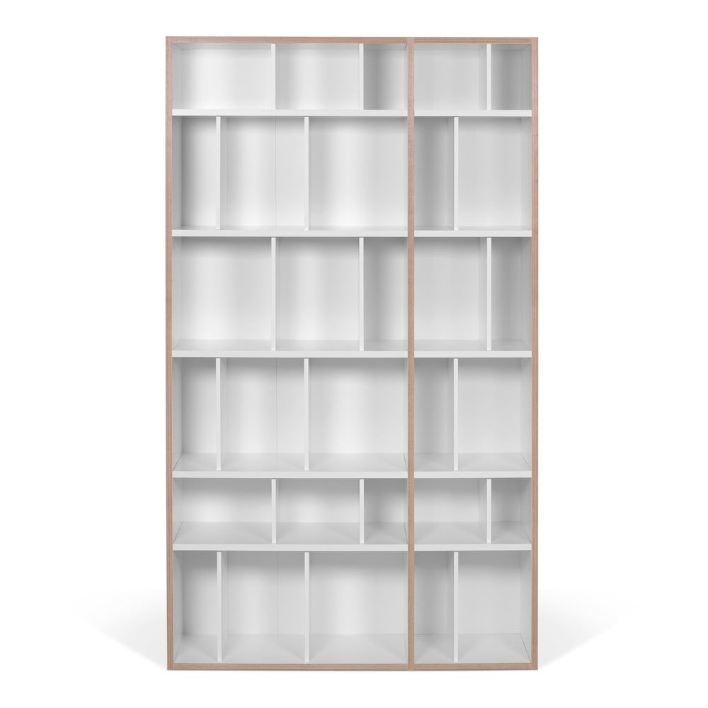 Libreria bianca con bordo in legno 108x188 cm Group - TemaHome | Librerie