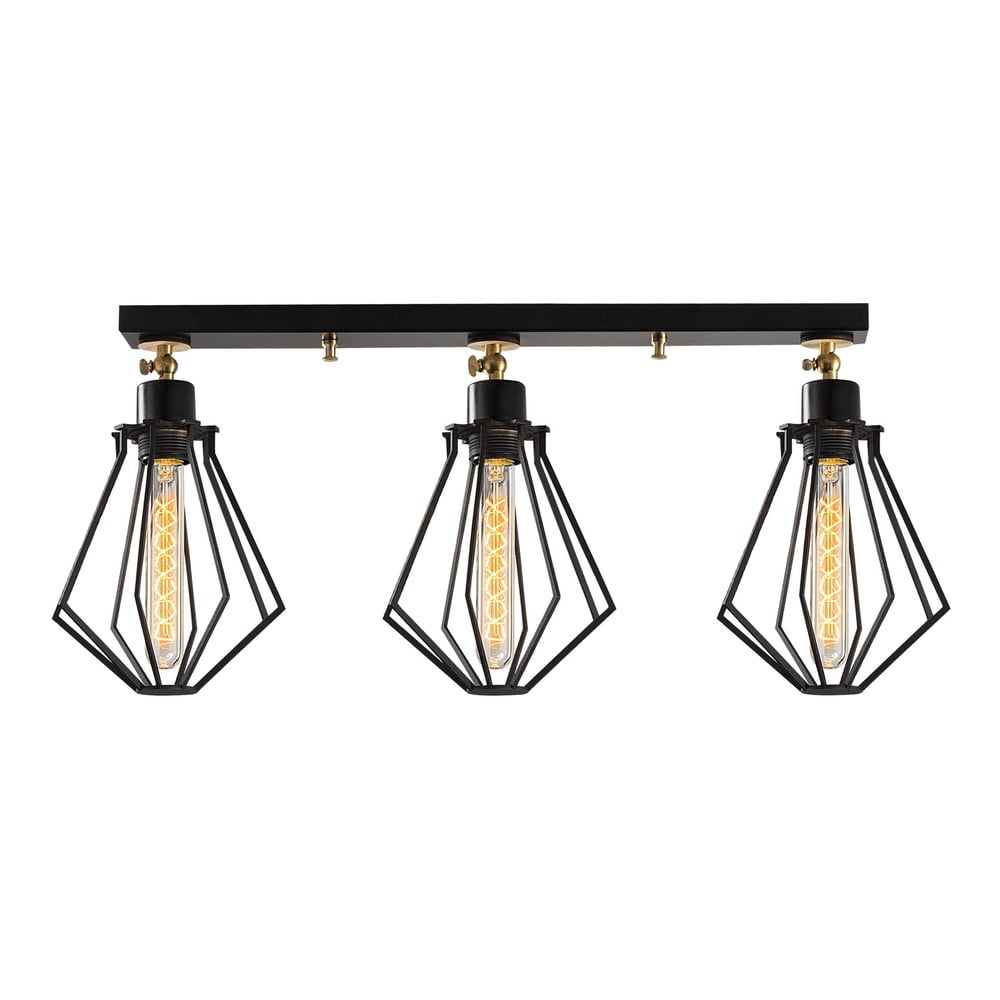 Lampada da soffitto in nero e oro con paralume in metallo ø 18 cm Oylat - Opviq lights | Lampade da soffitto