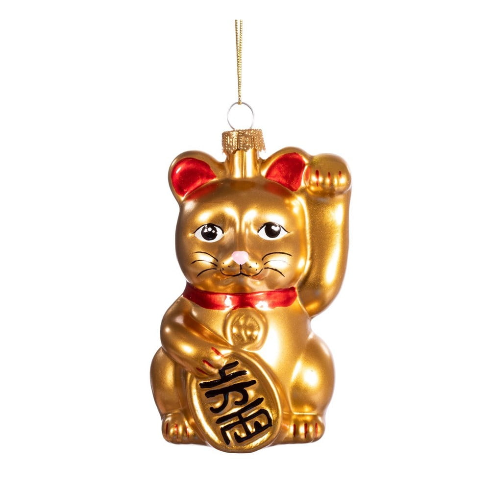 Decorazione per albero di natale in vetro fatta a mano 11 cm Lucky Cat – Sass & Belle | Decorazioni per l'albero di natale