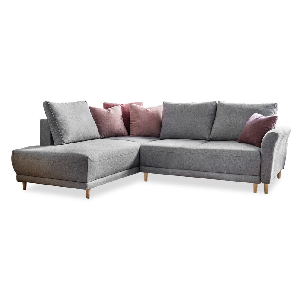 Divano letto angolare grigio chiaro, angolo sinistro Lovely Annie - Miuform | Divani ad angolo