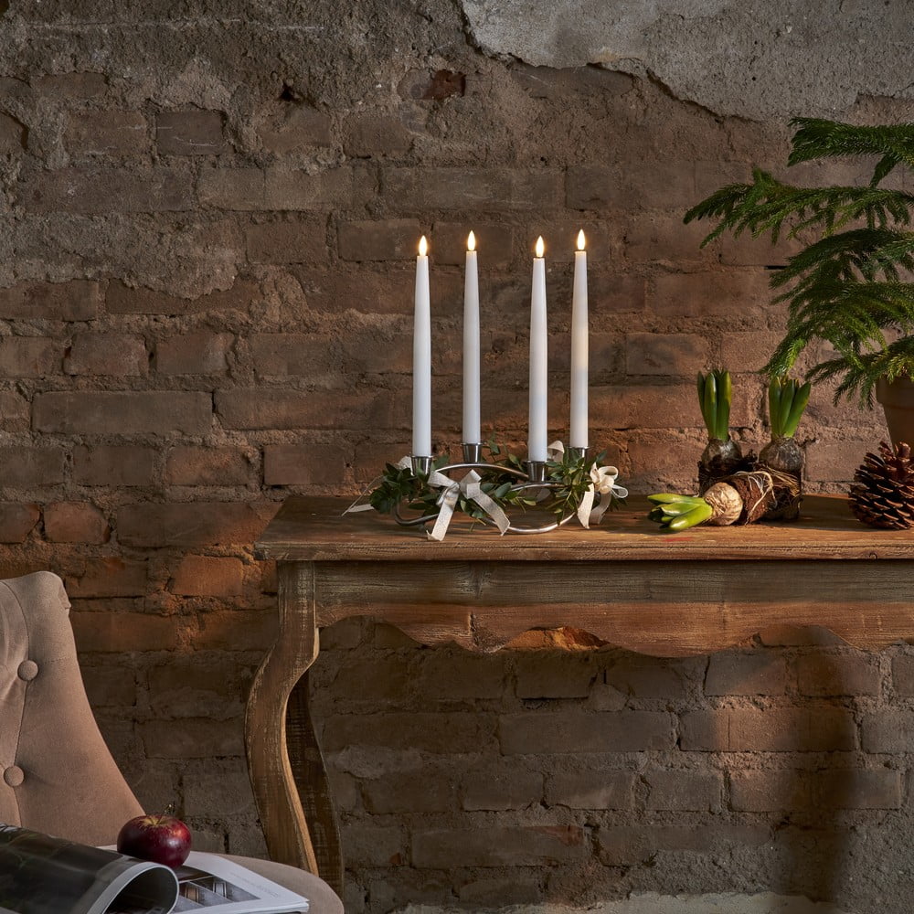 Set di 4 candele di cera LED bianche, altezza 28,5 cm Flamme - Star Trading | Candele a LED