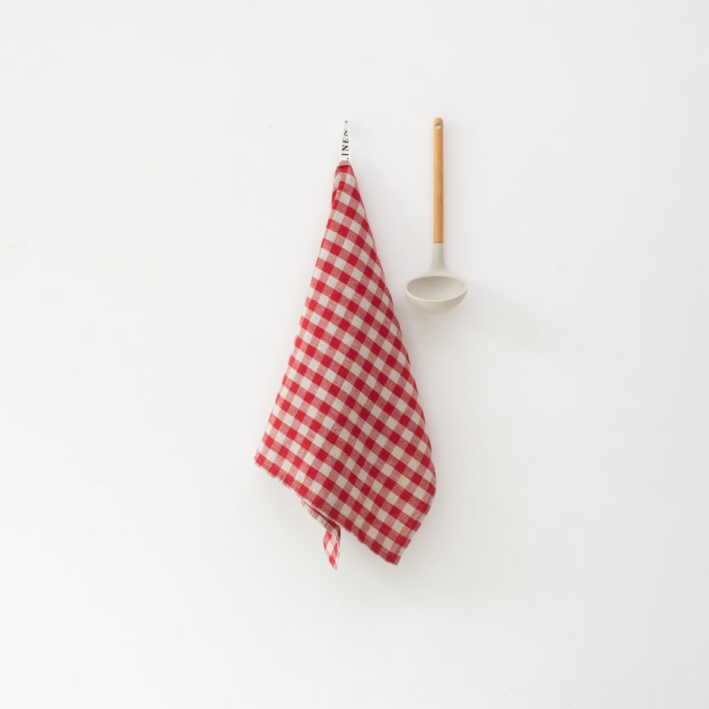 Asciugamano di lino 45x65 cm Red Gingham - Linen Tales | Asciugamani da cucina