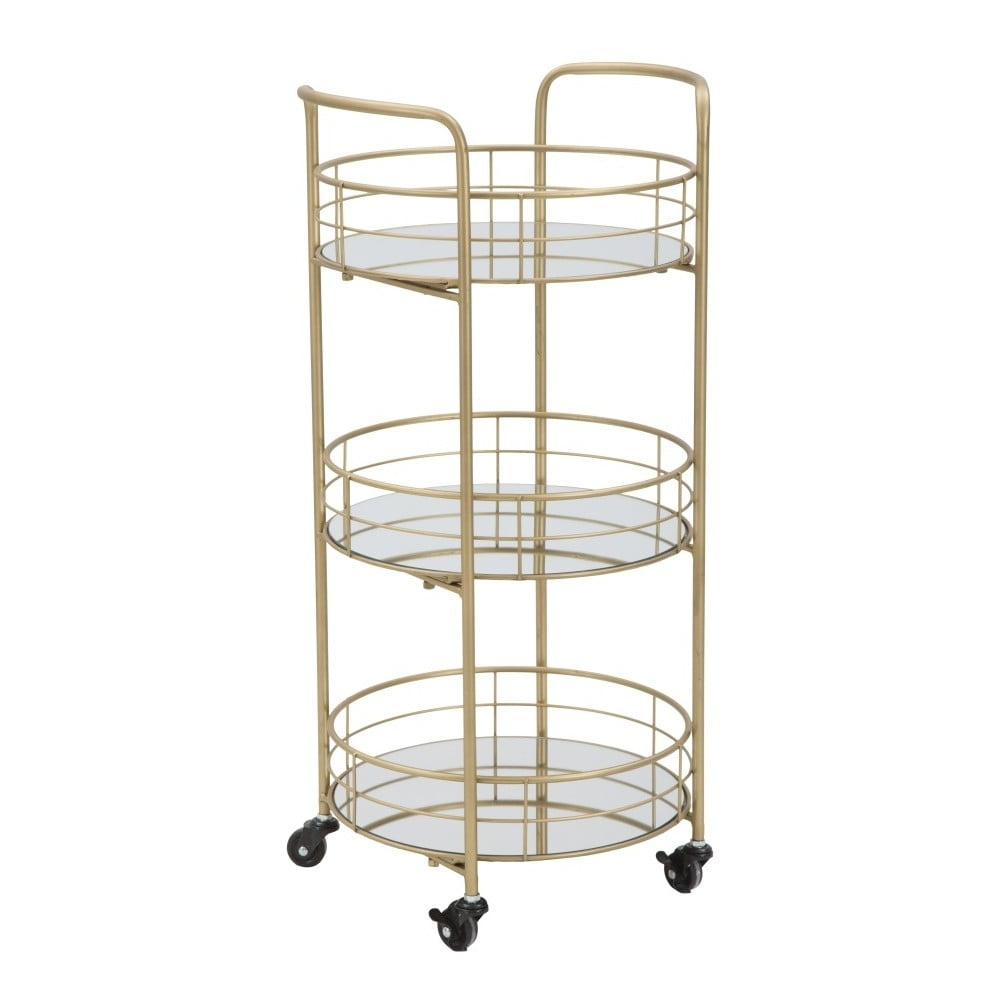 Carrello da portata a 3 livelli con design Ronda dorato Carrello - Mauro Ferretti | Tavolini di servizio