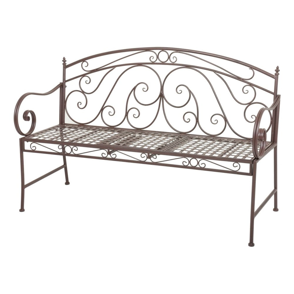 Panca da giardino marrone in metallo Saket – Garden Pleasure | Panche da giardino