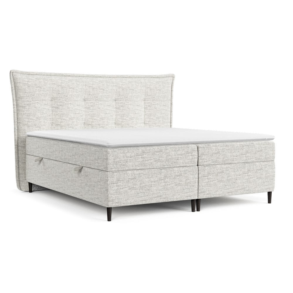 Letto boxspring grigio chiaro con contenitore 160x200 cm Sinai - Maison de Rêve | Letti boxspring
