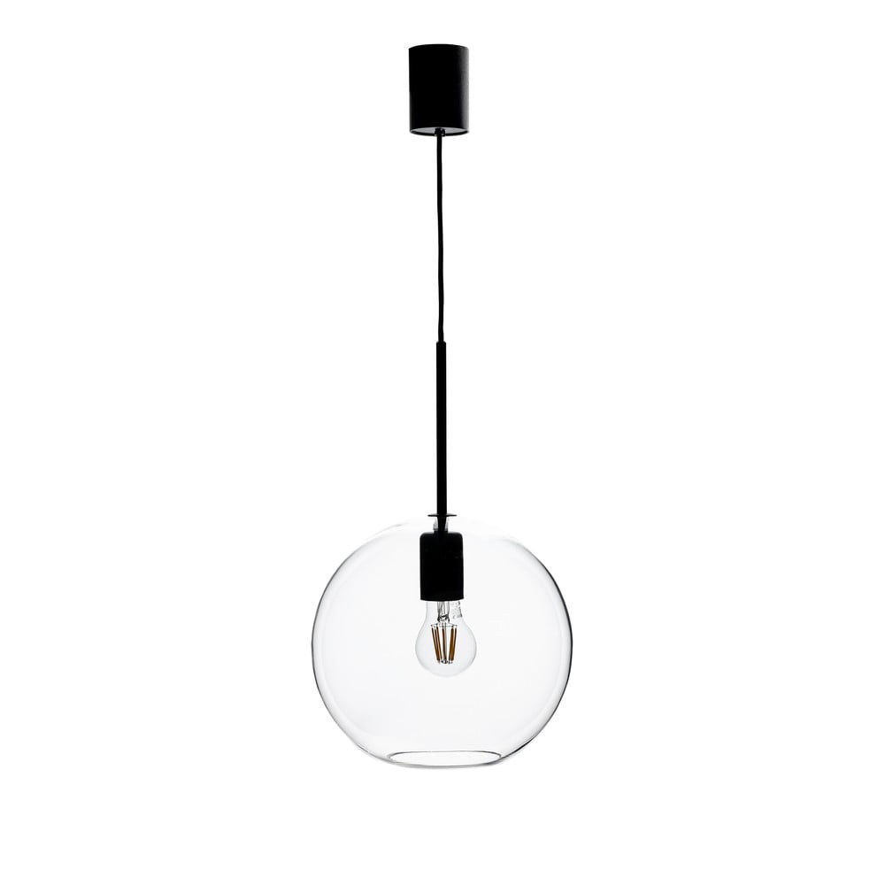 Lampada a sospensione nera con paralume in vetro 25x25 cm Patera - Markslöjd | Lampadari