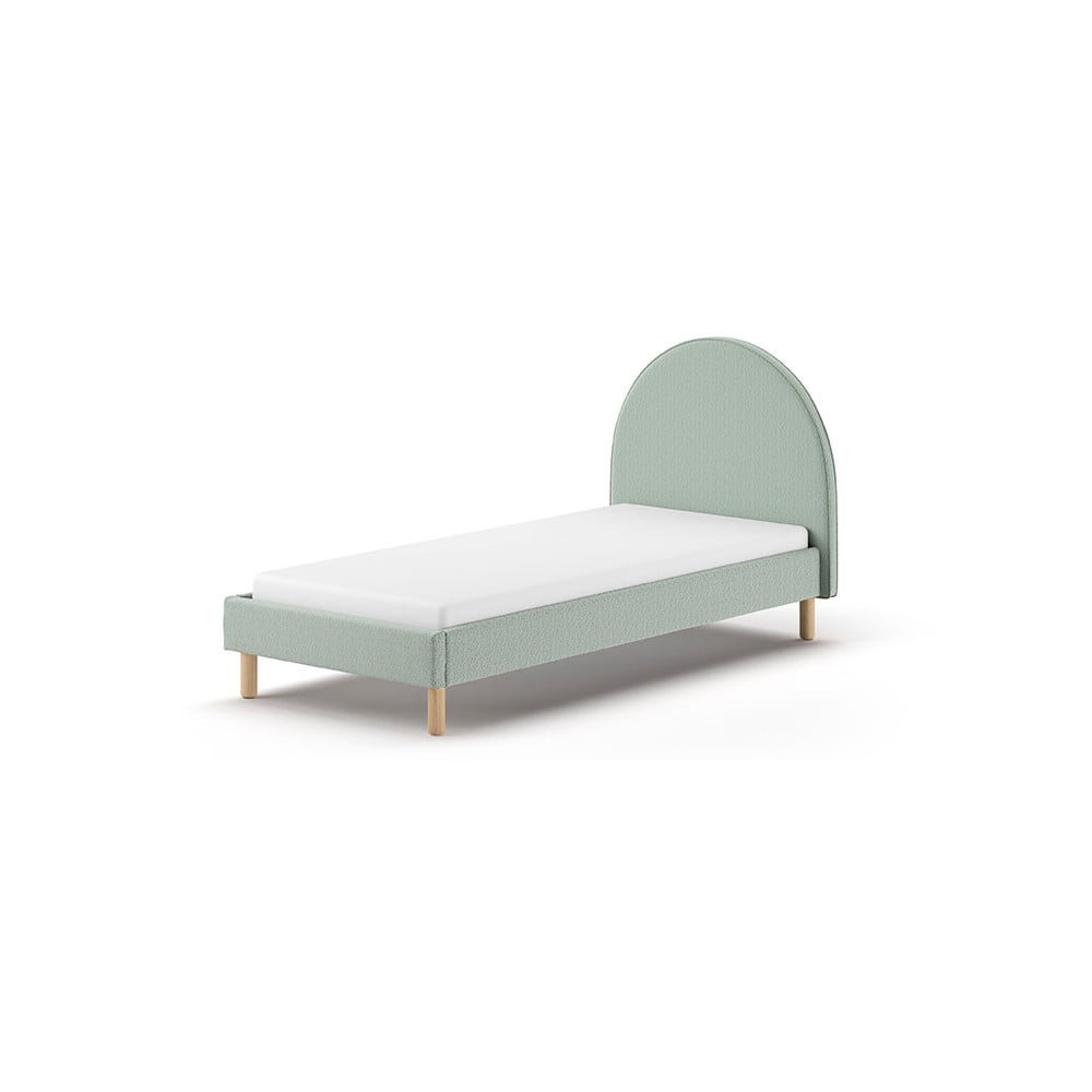 Letto singolo imbottito verde con griglia 90x200 cm MOON - Vipack | Letti per bambini