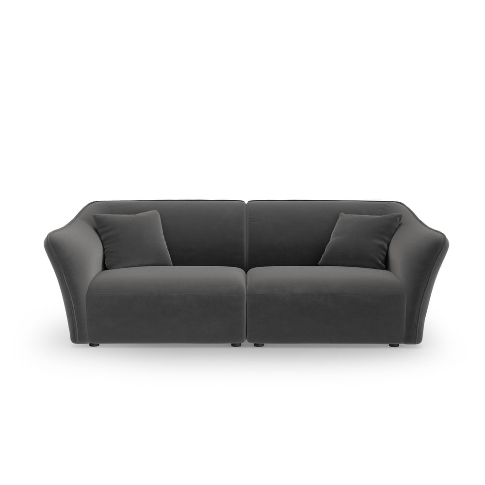 Divano in grigio scuro con rivestimento in velluto 206 cm Tokyo – Cosmopolitan Design | Divani