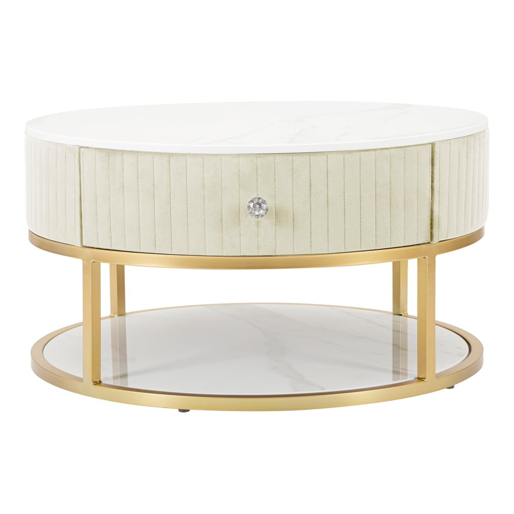 Tavolino rotondo beige ø 75 cm Montpellier - Mauro Ferretti | Tavolini da salotto