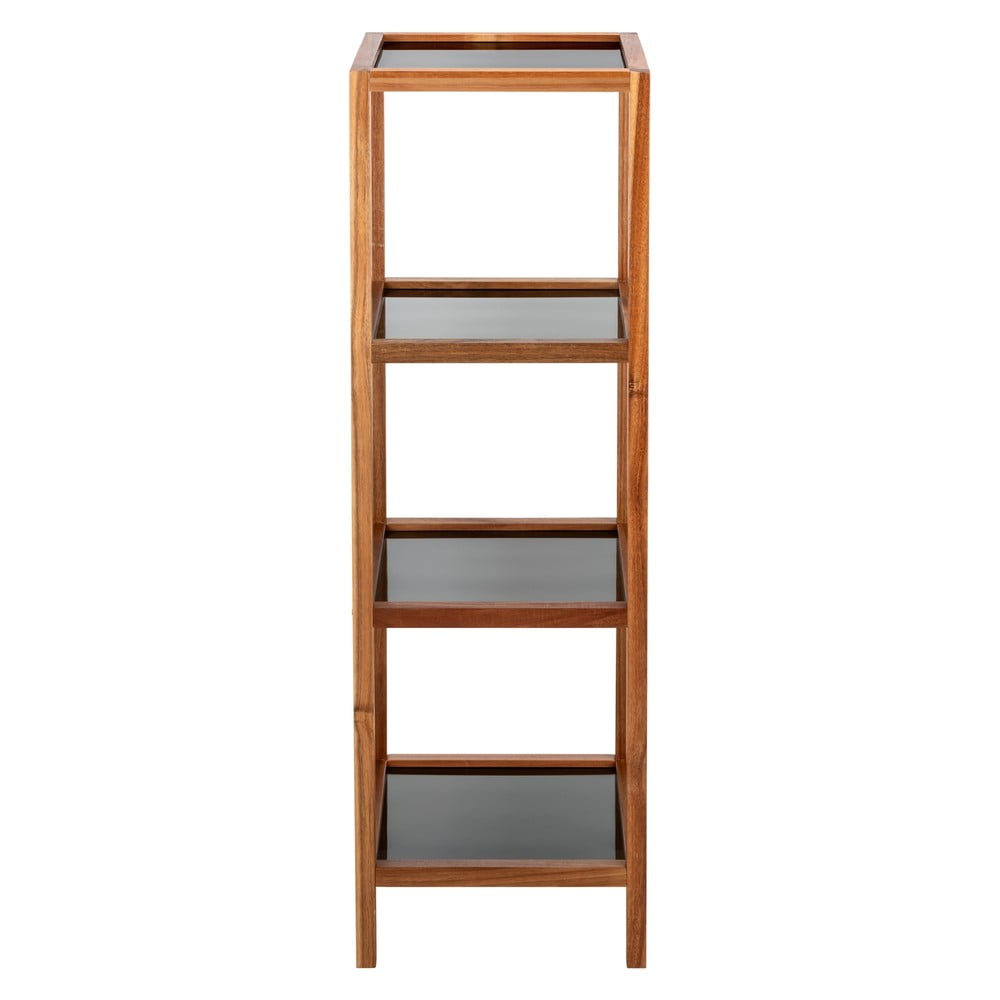 Mensola da bagno in vetro di colore nero-naturale 36x112 cm Fondi - Wenko | Scaffali per il bagno