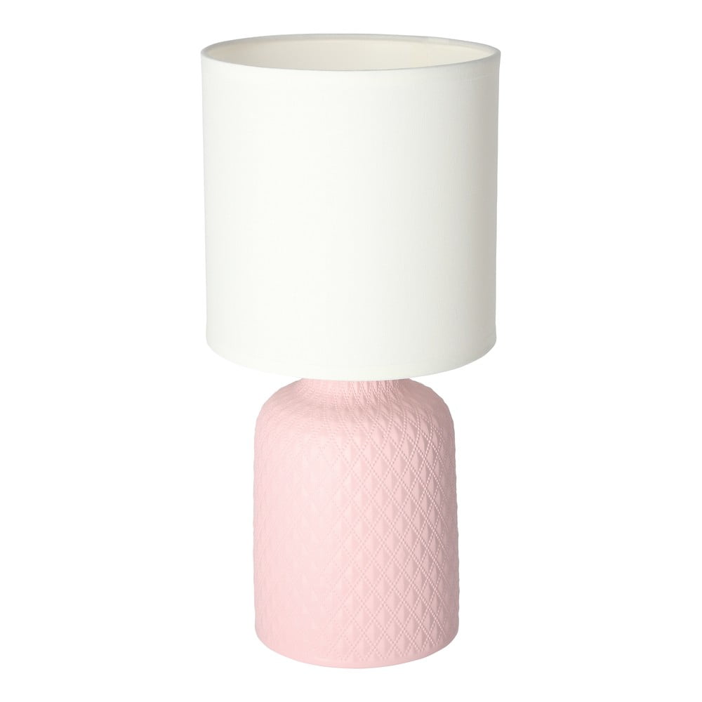 Lampada da tavolo rosa con paralume in tessuto (altezza 32 cm) Iner - Candellux Lighting | Abat-jour e lampade da tavolo