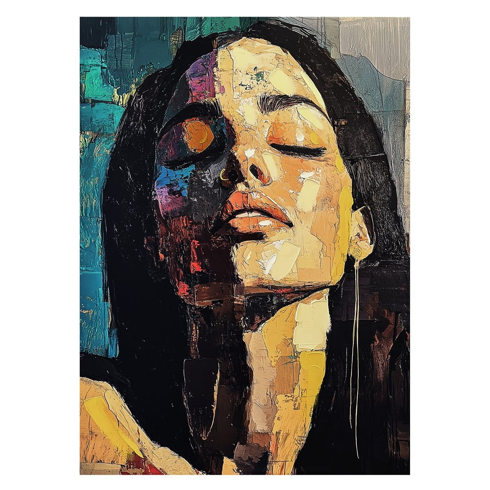 Quadro con elementi dipinti a mano 70x100 cm Vivian – Styler | Quadri
