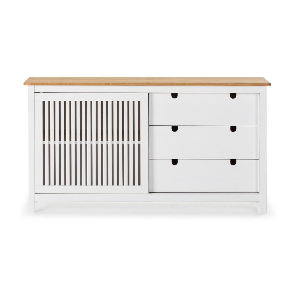 Cassettiera in legno bianco Bruna - Marckeric | Cassettiere