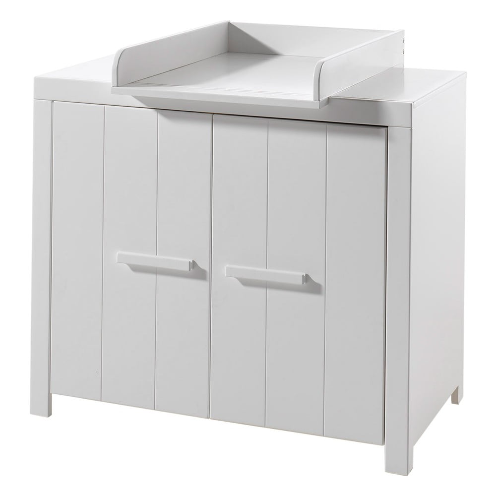 Cassettiera bassa bianca per bambini in legno di pino con fasciatoio 100x96 cm ERIK - Vipack | Cassettiere per bambini