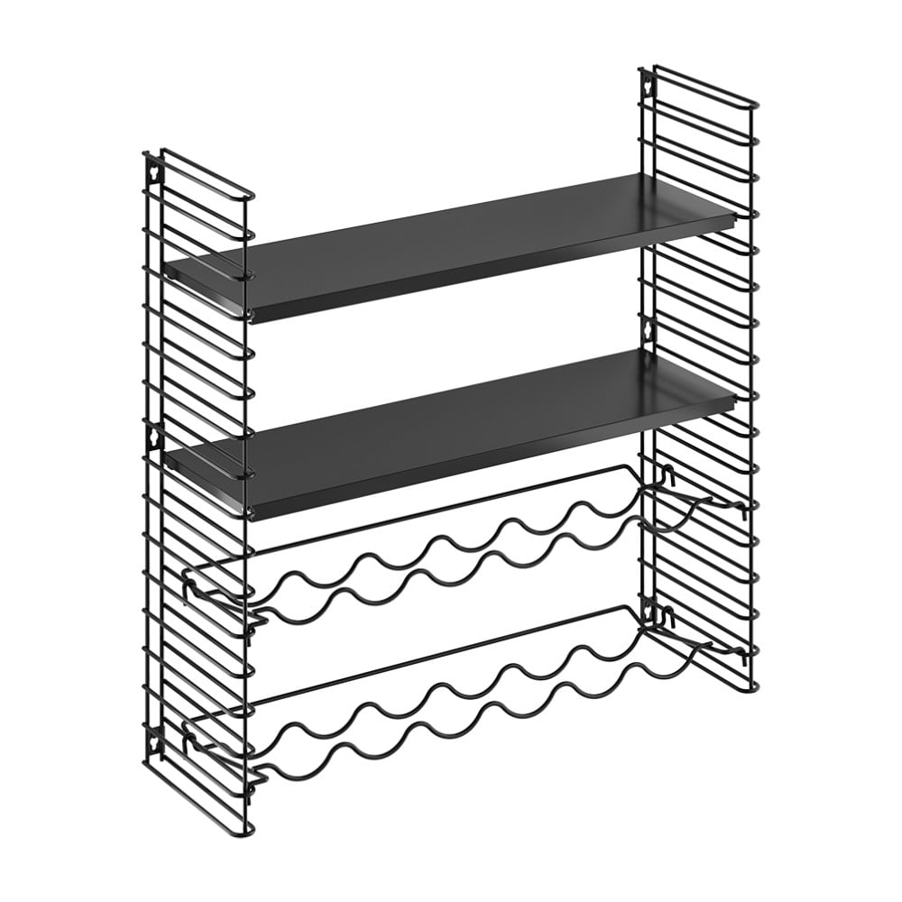 Mensola a muro con portabottiglie Libro - Metaltex | Scaffali per vino