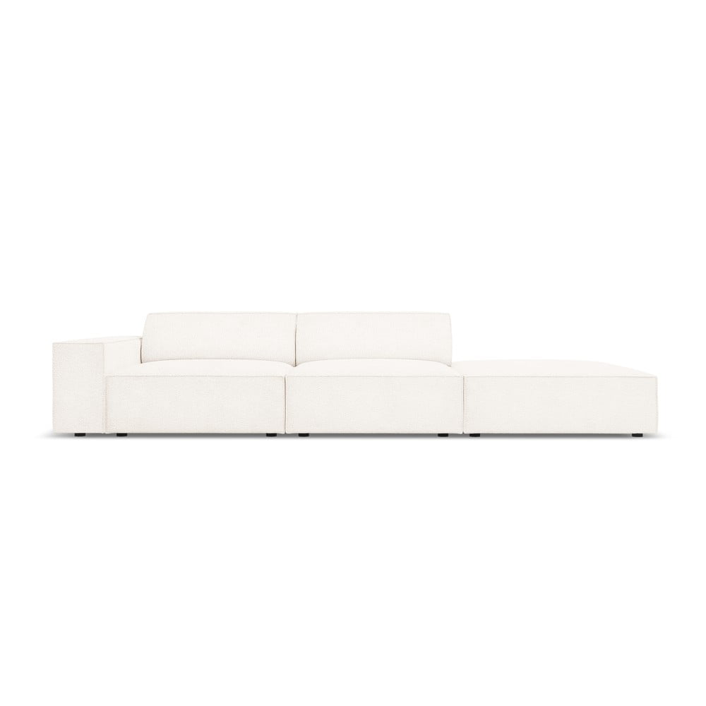 Divano angolare beige in tessuto bouclé (angolo destro) Jodie - Micadoni Home | Divani ad angolo