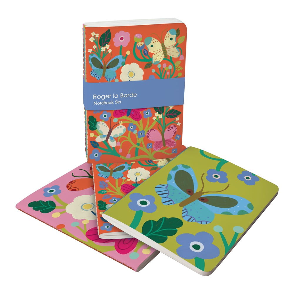 Set di 3 quaderni 64 pagine formato A6 Butterfly Garden - Roger la Borde | Quaderni
