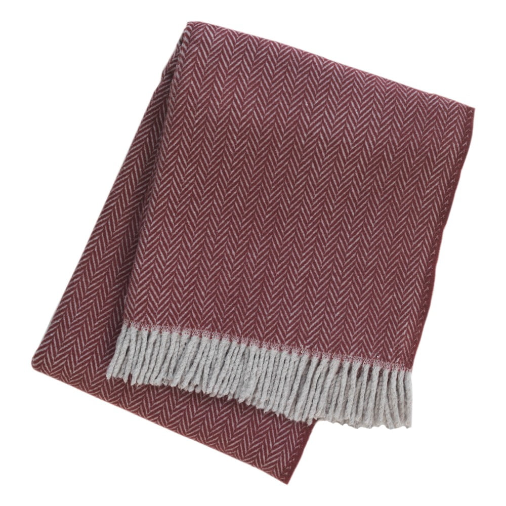 Plaid rosso vino con cotone II, 140 x 180 cm Skyline - Euromant | Coperte
