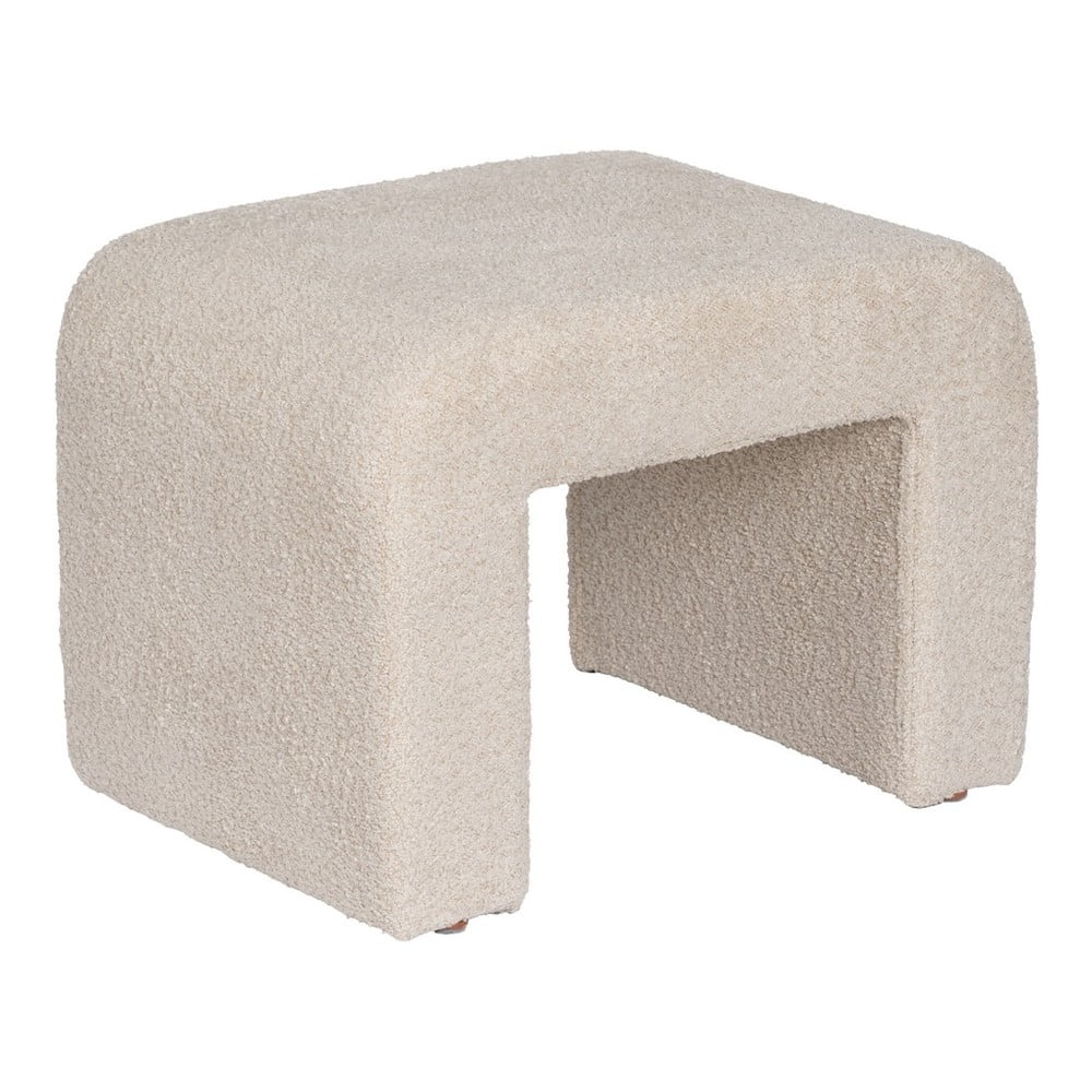 Sgabello in tessuto bouclé beige Suave - Ixia | Sgabelli e pouf