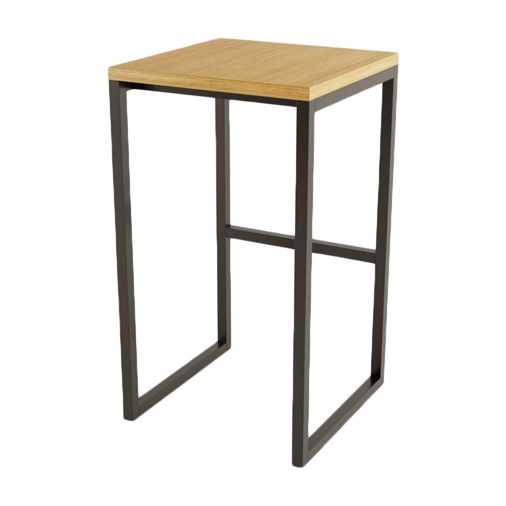 Sgabello nero/di colore naturale con effetto rovere Frame – Woodman | Sgabelli