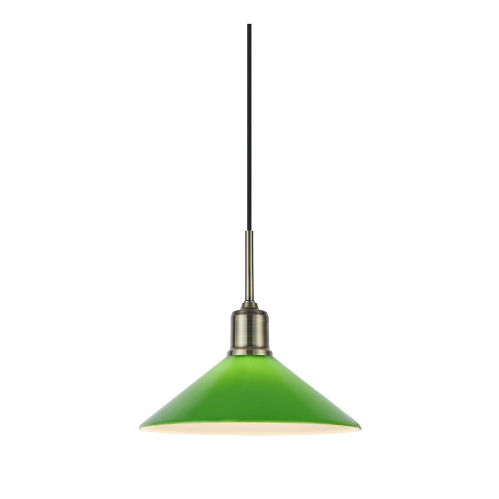 Lampadario verde e color ottone con paralume in vetro ø 25 cm Vela – Markslöjd | Lampadari