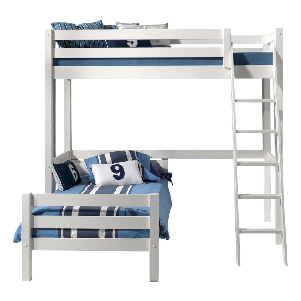 Letto a castello bianco in legno di pino PINO - Vipack | Letti per bambini