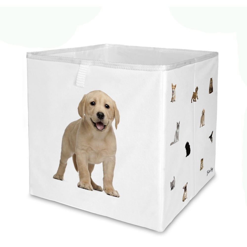 Organizer per giochi da bambino bianco in tessuto 32x32x32 cm The Cutest Ones – Butter Kings | Organizer per giocattoli