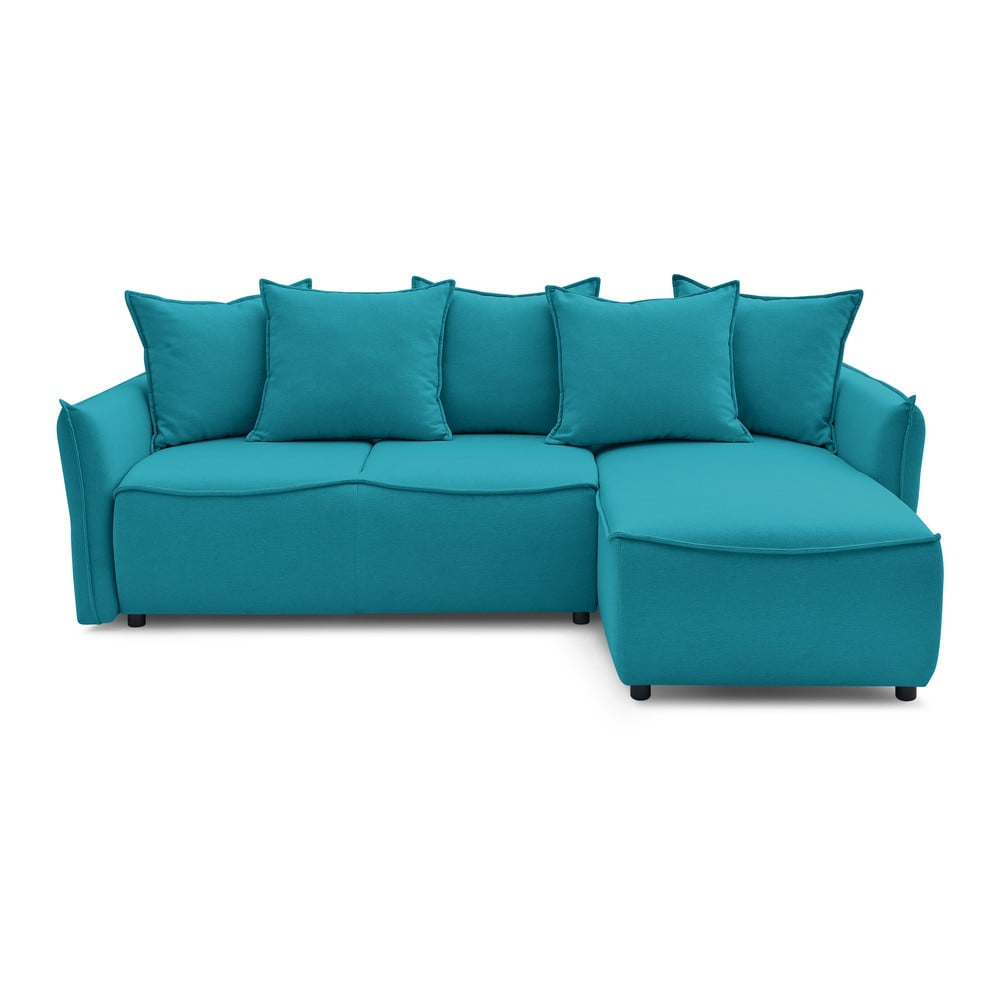 Divano letto angolare turchese (angolo destro) Leon - Bobochic Paris | Divani ad angolo