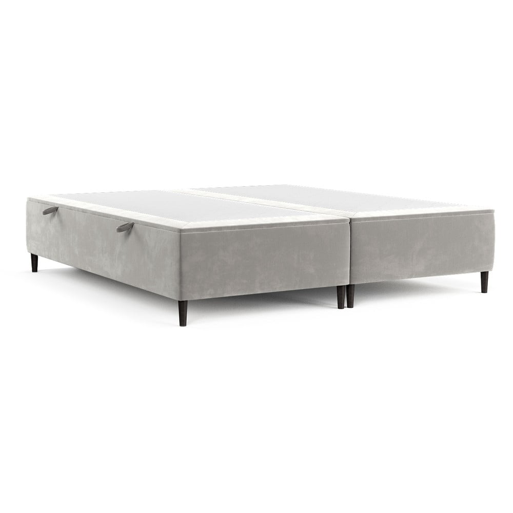 Letto matrimoniale imbottito grigio chiaro con contenitore 140x200 cm Tate - Maison de Rêve | Letti matrimoniali