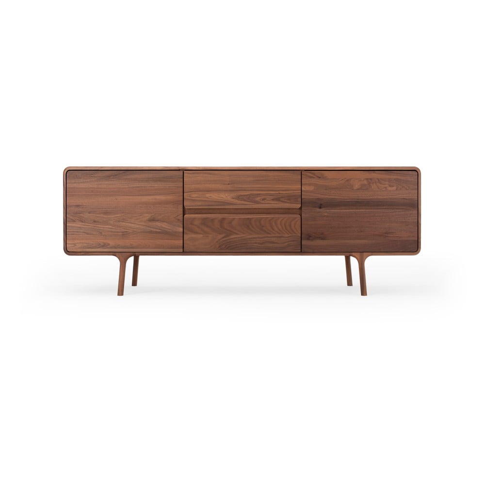 Mobile TV marrone in noce massiccio 180x65x45 cm Fawn – Gazzda | Mobili TV